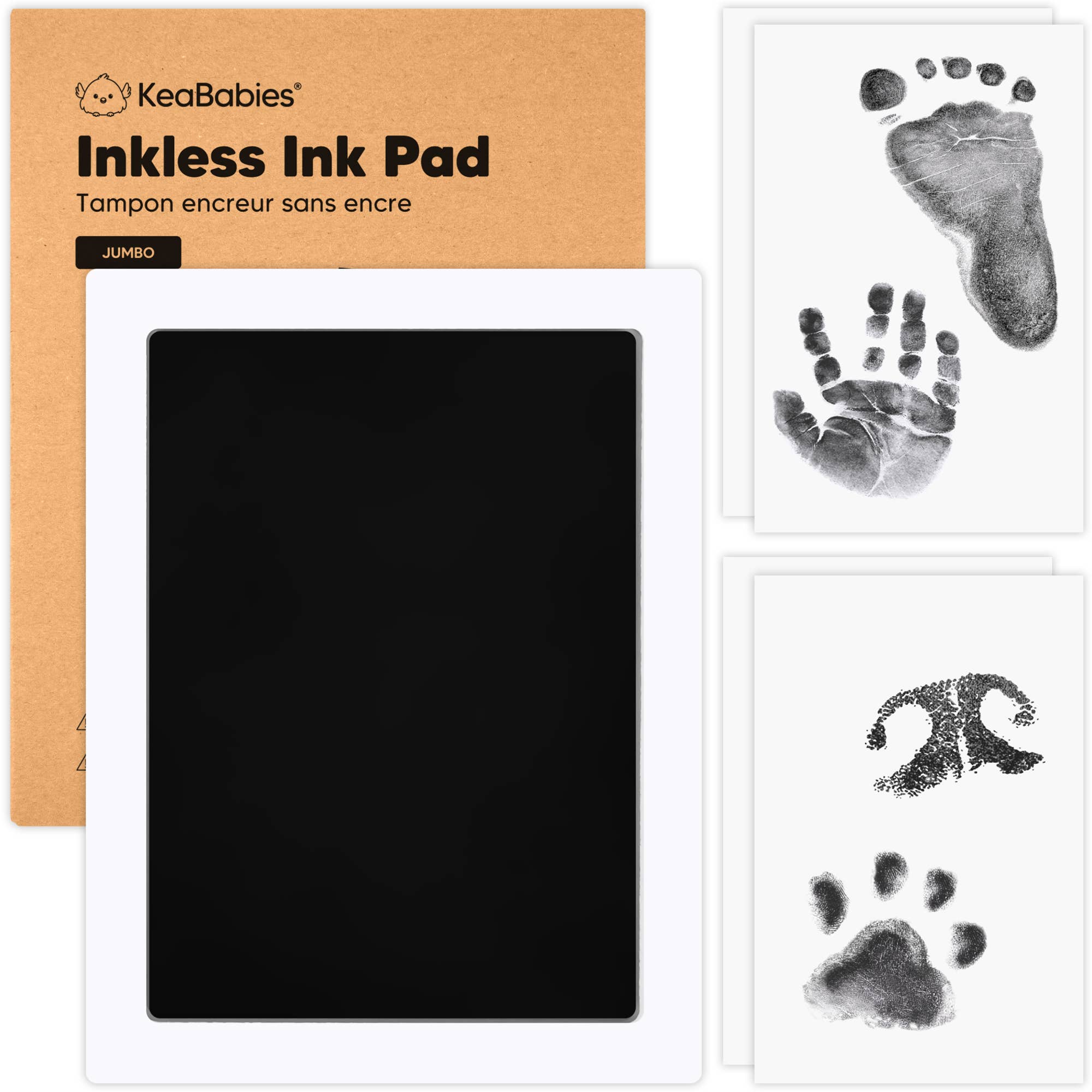 KeaBabies 1Pk Inkless Ink Pad, Baby Footprint Kit, Dog Paw Print Kit