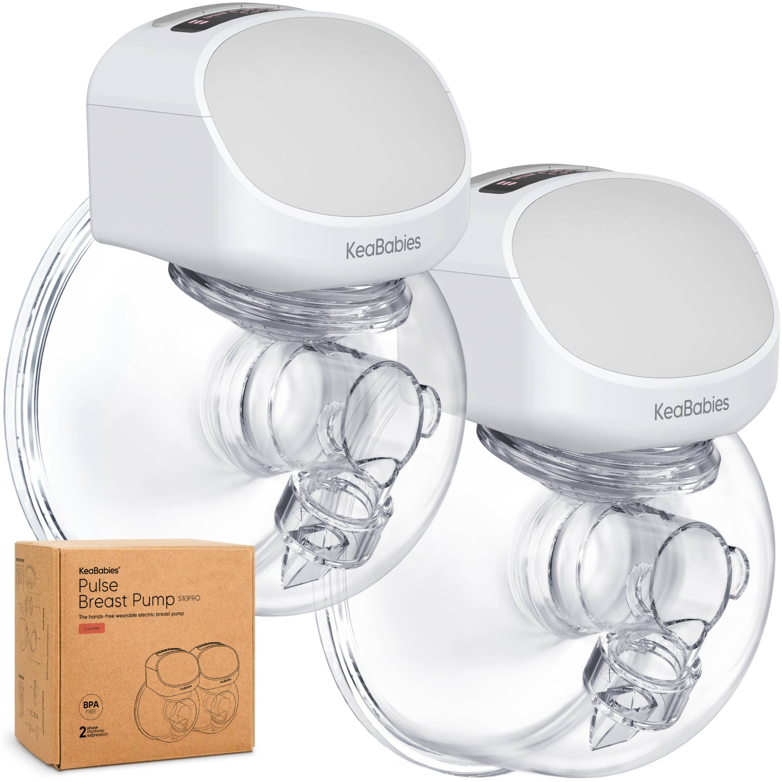 KeaBabies Pulse Breast Pump Hands Free, Electric Milk Pump Wearable